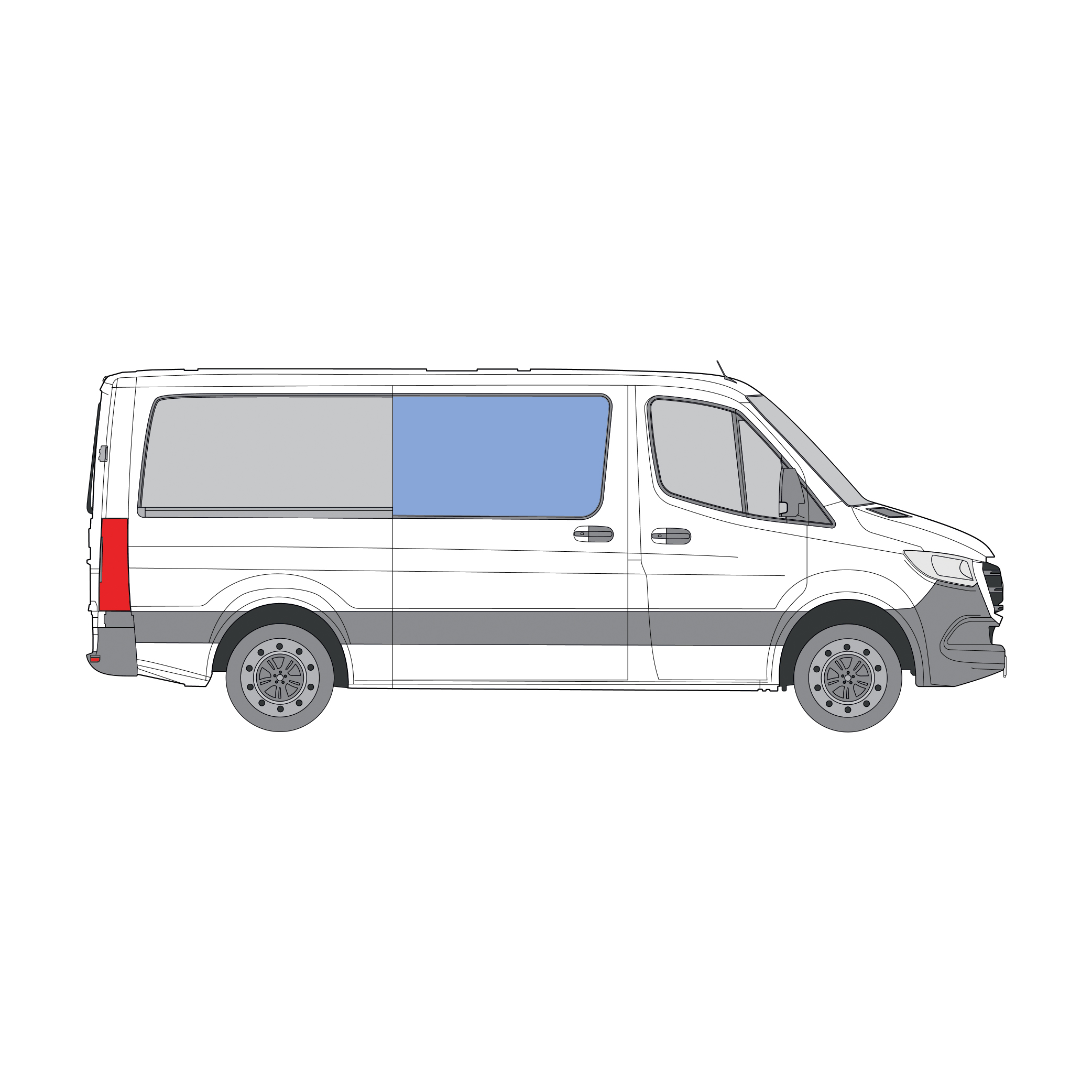 Mercedes Benz Sprinter 2006-on | Bonded Fixed Window - Front Right-Hand - Image 3
