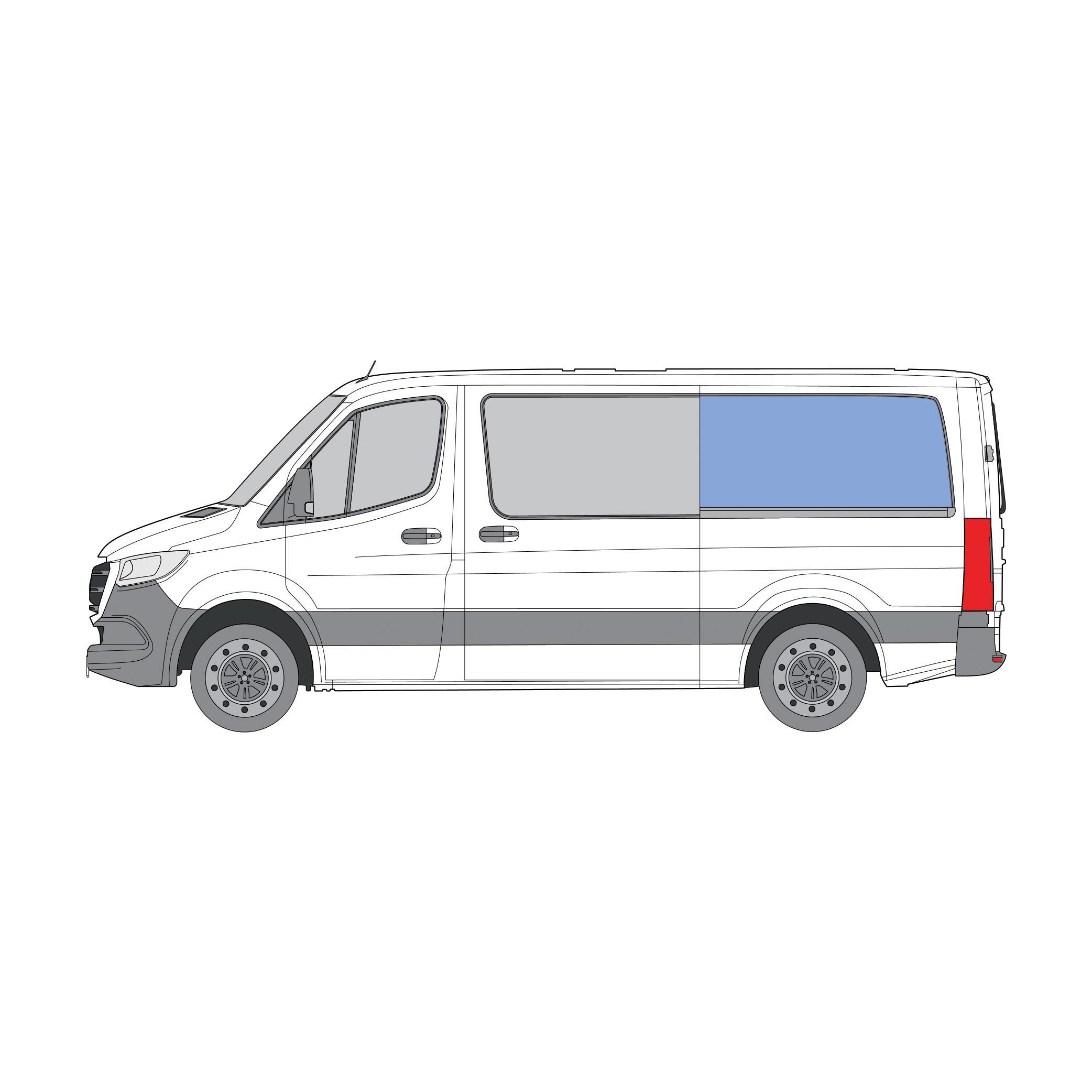 Mercedes Benz Sprinter MWB 2006-on | Bonded Fixed Window - Rear Left ...