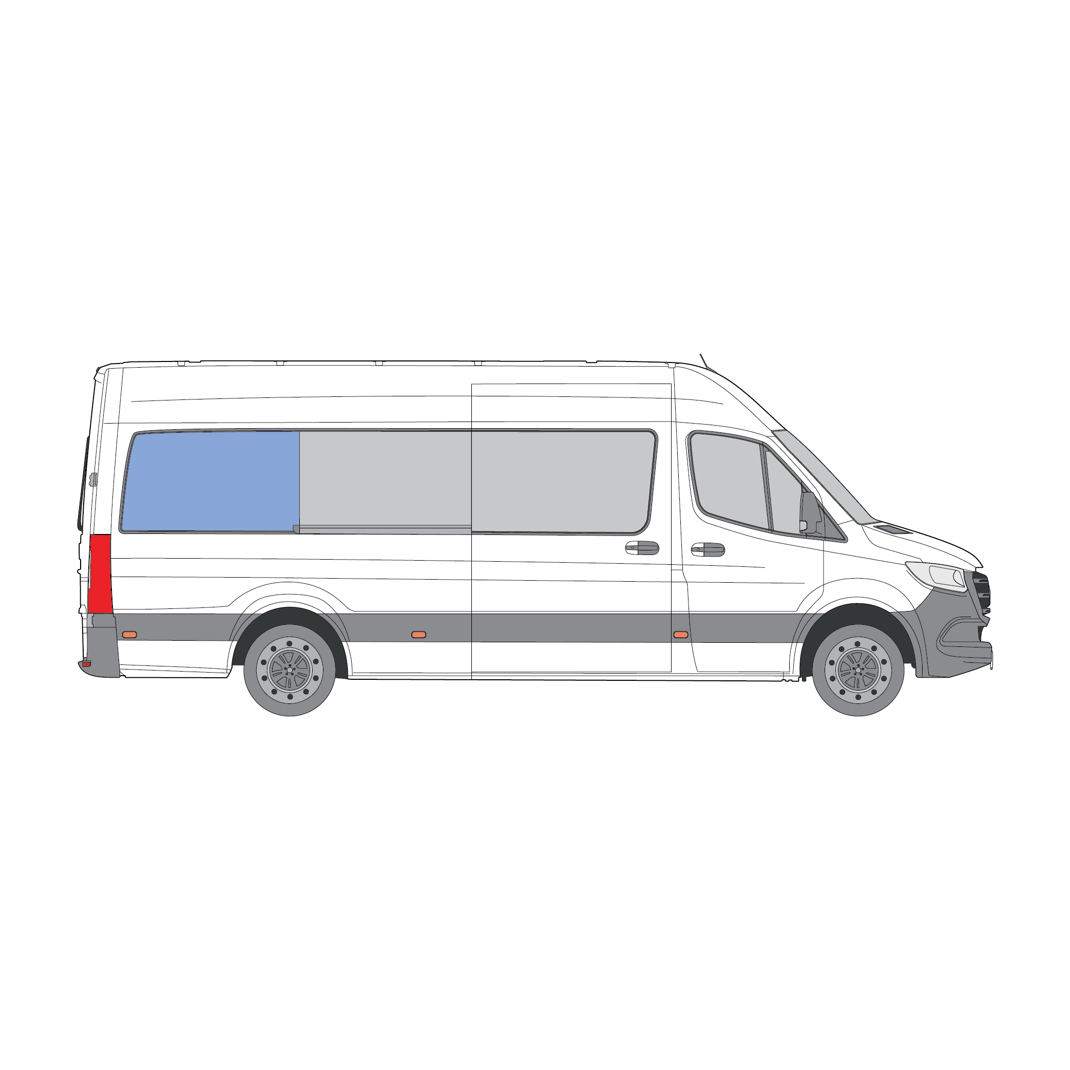 Mercedes Benz Sprinter LWB 2006-on | Bonded Fixed Window - Rear RH ...