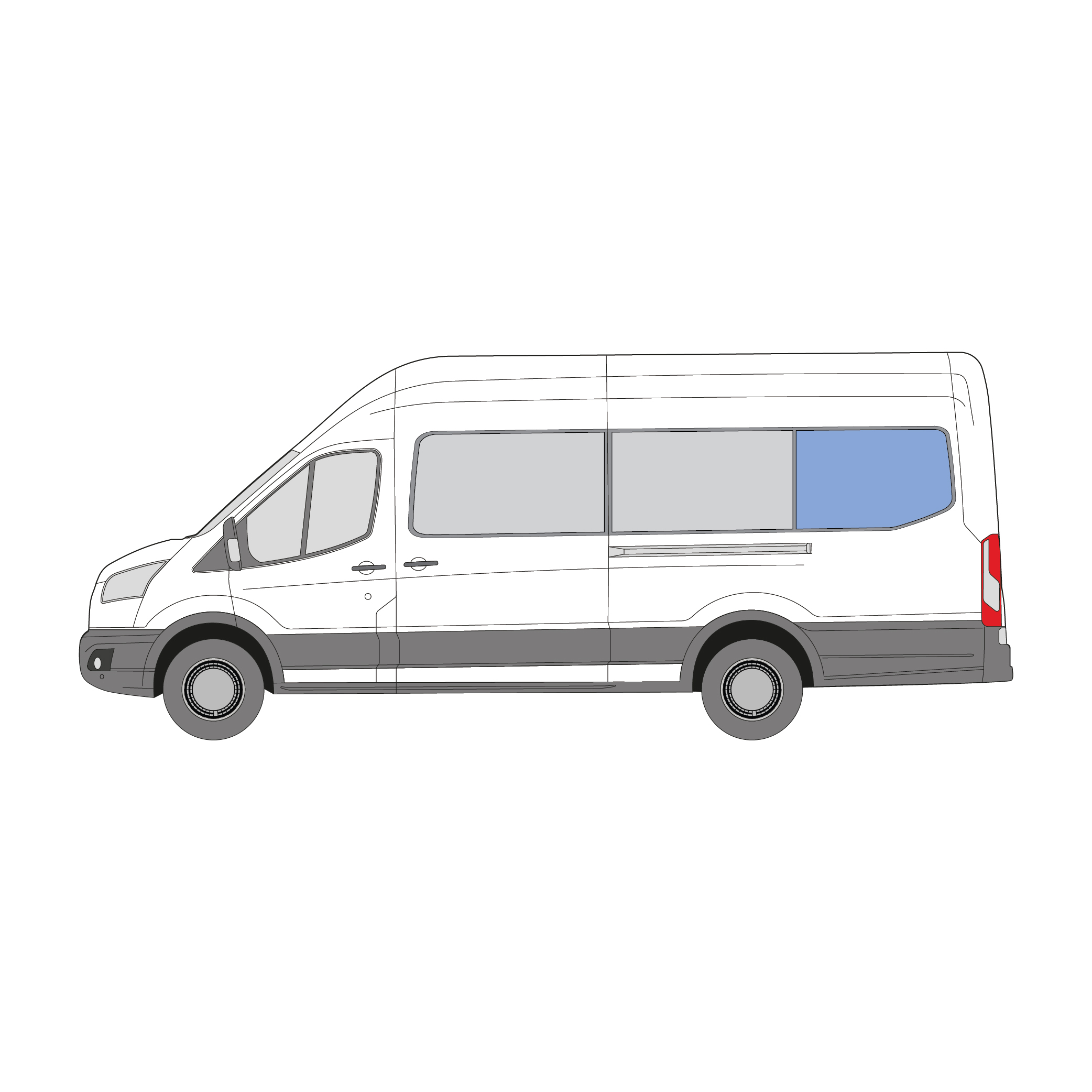 Ford Transit Van JUMBO 2014-on | Bonded Fixed Window – Rear LH