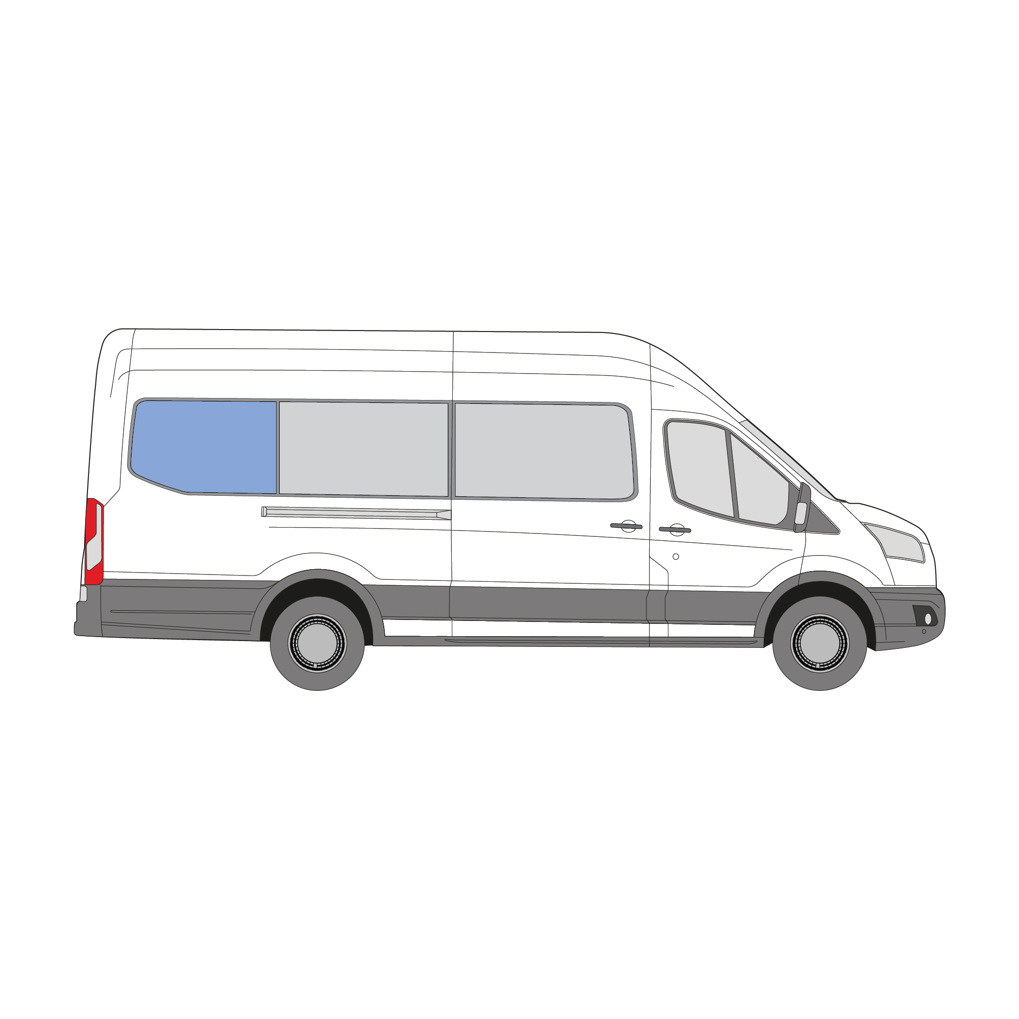 Ford Transit Van JUMBO 2014-on | Bonded Fixed Window – Rear RH