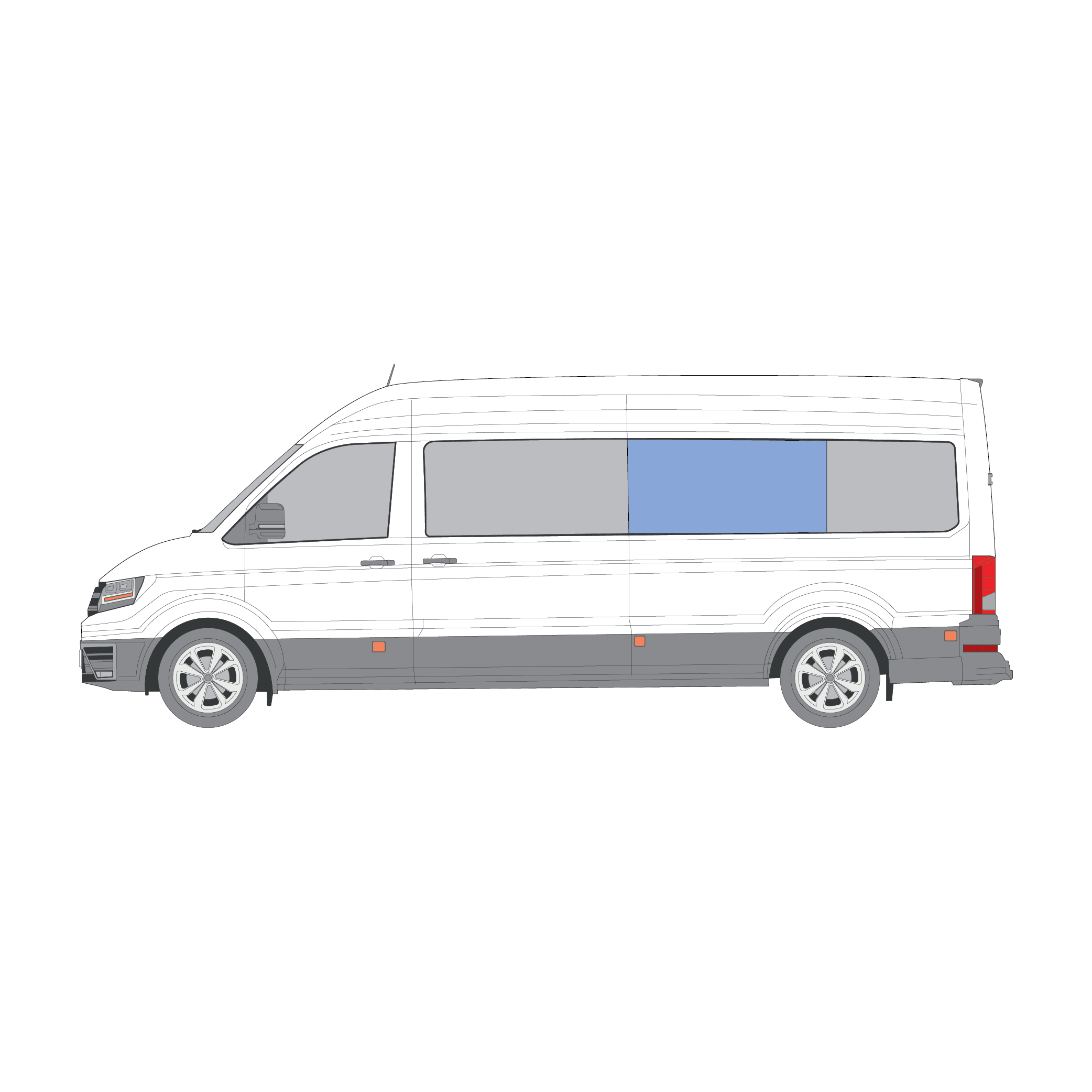 Volkswagen Crafter LWB 2017-on | Bonded Fixed Window - Middle LH - Image 2