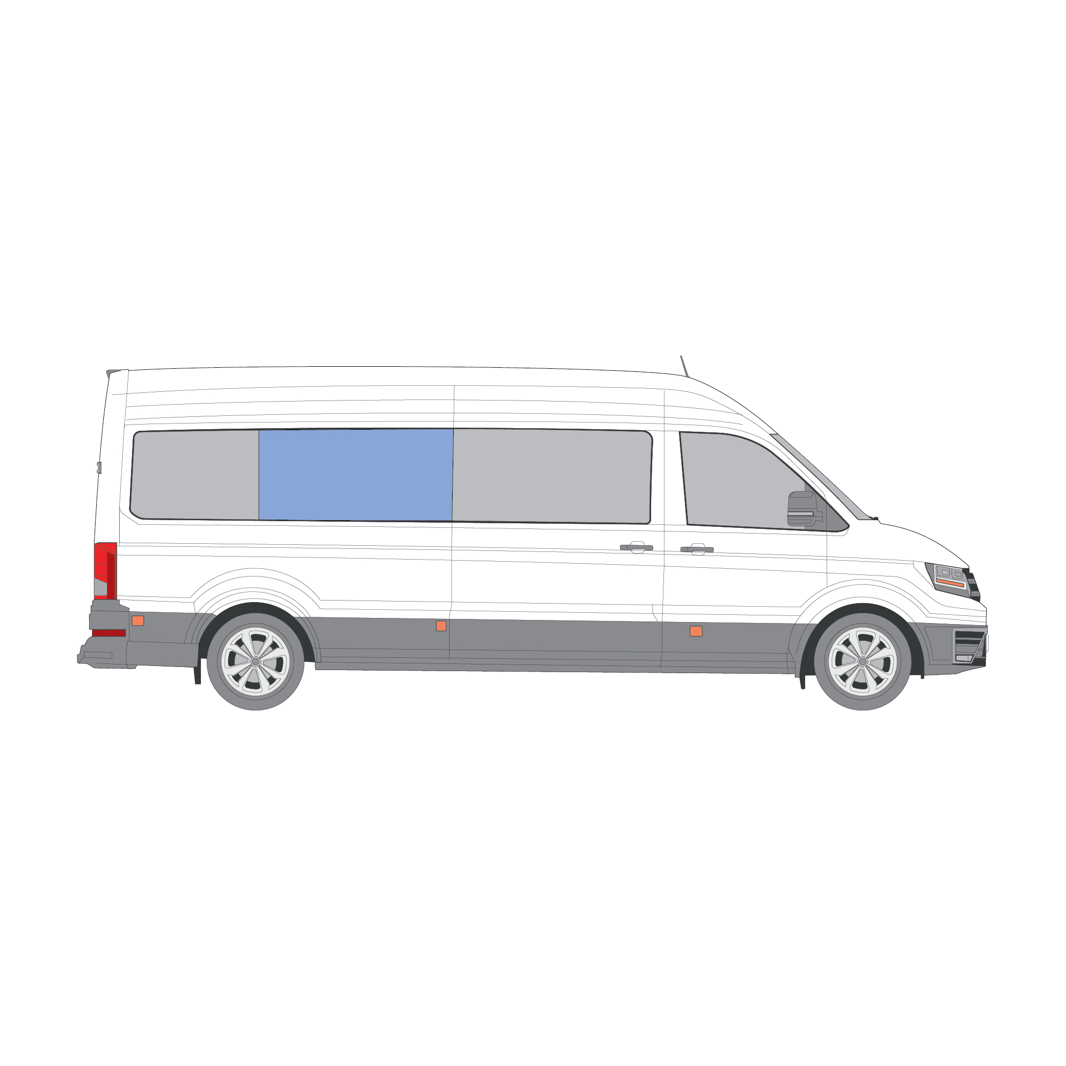 Volkswagen Crafter LWB 2017-on | Bonded Fixed Window - Middle RH - Image 2