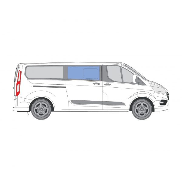 Ford Transit Custom VN 2014-on | Bonded Half Sliding Window - Front RH - Image 2