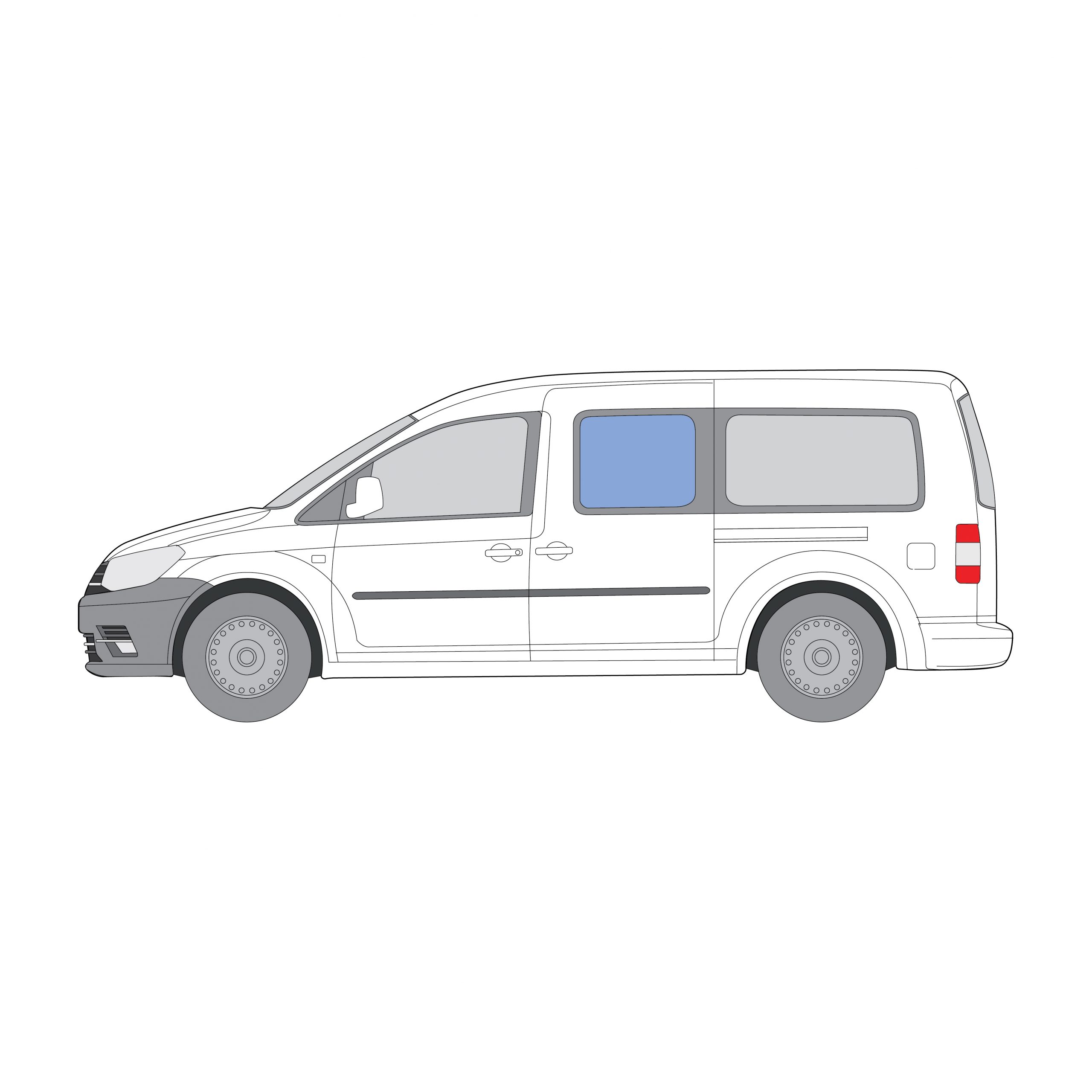 Volkswagen Caddy Maxi LWB 2008-2015 | Bonded Half Sliding Window - Front LH - Image 2
